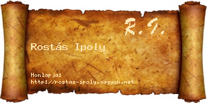 Rostás Ipoly névjegykártya